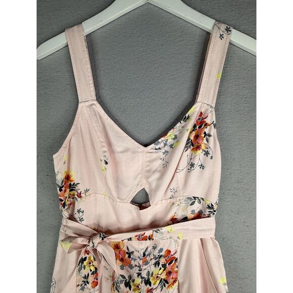 Anthropologie Akemi Kin Adia Jumpsuit Sz 6 Wide Leg Pink Floral Cottagecore - Picture 3 of 12